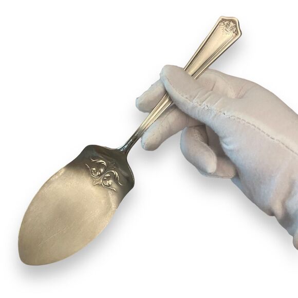 Antique Wm A. Rogers Nickel Silver Cake Pie Server Shovel Spade 9 in - Picture 1 of 10